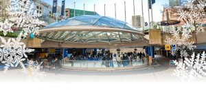 Iconic glass dome and ice rink